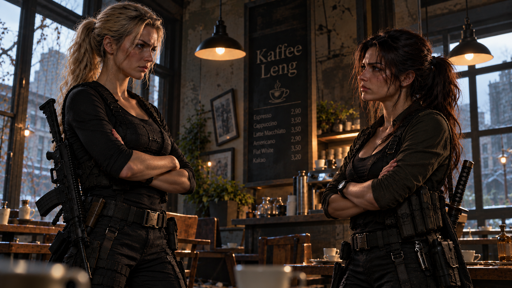 Diana und Sutura im Kaffee Leng
